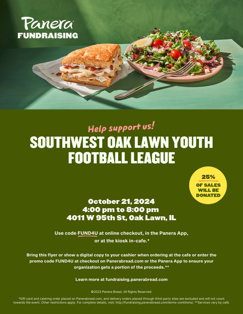 Oak Lawn Outlaws Panera Fundraiser TODAY 10/21 48pm