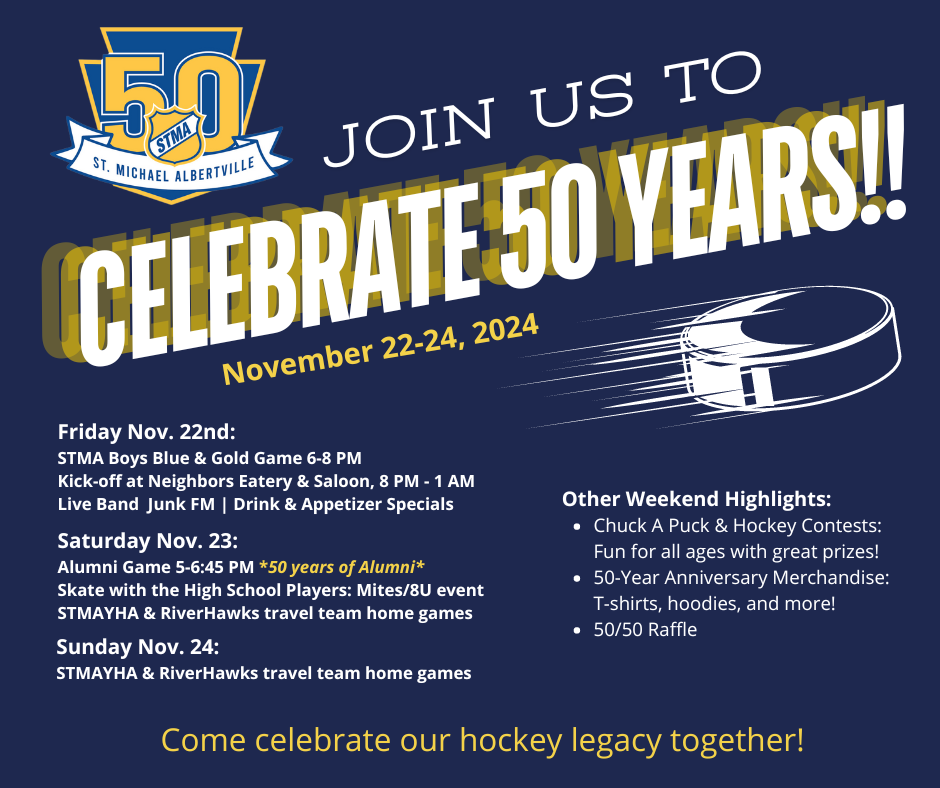 St. Michael - Albertville Youth Hockey | Join Us for Our 50th 